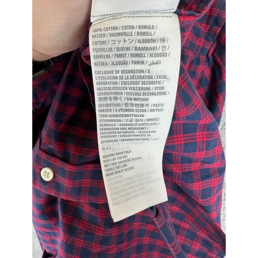 Abercrombie & Fitch Shirt Men XL Button Down Red Check Modern Muscle Fit Preppy - Picture 8 of 9